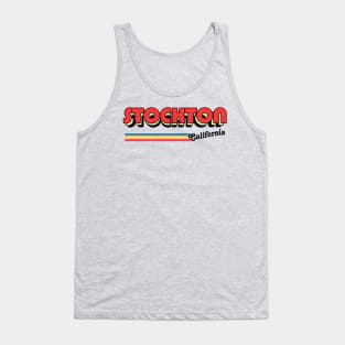 Stockton, CA \/\/\/\ Retro Typography Design Tank Top